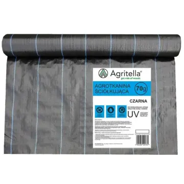 Agrotkanina 1,1x100m antychwastowa PP czarna UV 70g