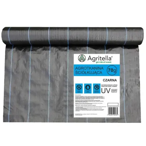 Agrotkanina 1,1x100m antychwastowa PP czarna UV 70g